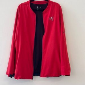 Nike Men NFL Tampa bay Buccaneers Red Black Full Zip Jacket Size Large
